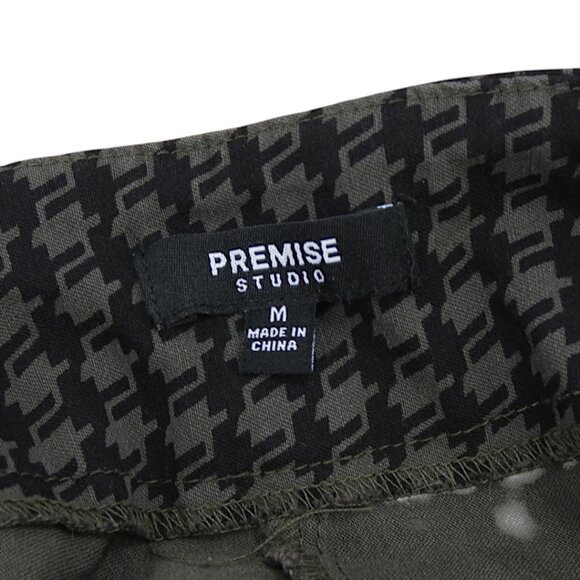 PREMISE Studio Houndstooth Black Gray Pants Dark Academia Officecore Chic Size M - Picture 10 of 11